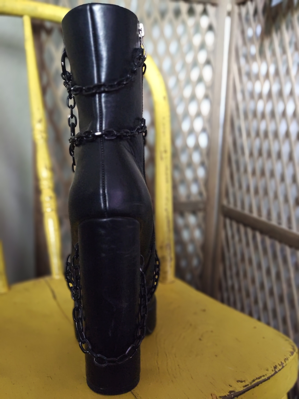 Killstar Black Chain-Accented Platform Ankle Boots - Picture 7 of 10